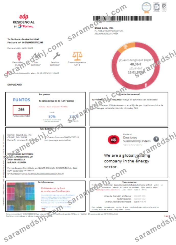 EDP Spain utility business bill, SCR